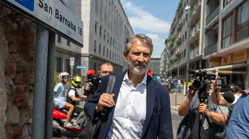 Giancarlo Tancredi esce dal tribunale di Milano dopo interrogatorio, Milano, 23 Luglio 2025, Ansa/Andrea Fasani