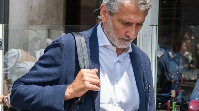 Giancarlo Tancredi esce dal tribunale di Milano dopo interrogatorio, Milano, 23 Luglio 2025, Ansa/Andrea Fasani