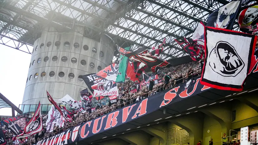 AC Milan’s Curva Sud supporters during the Italian serie A soccer match between Ac Milan and Udinese at Giuseppe Meazza stadium in Milan, 13 August 2022. ANSA / MATTEO BAZZI