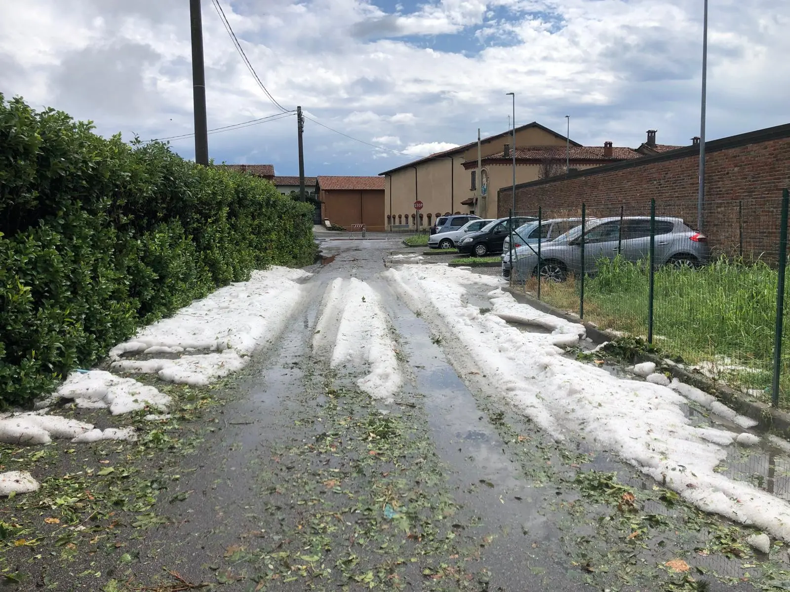 La grandinata a Comezzano-Cizzago