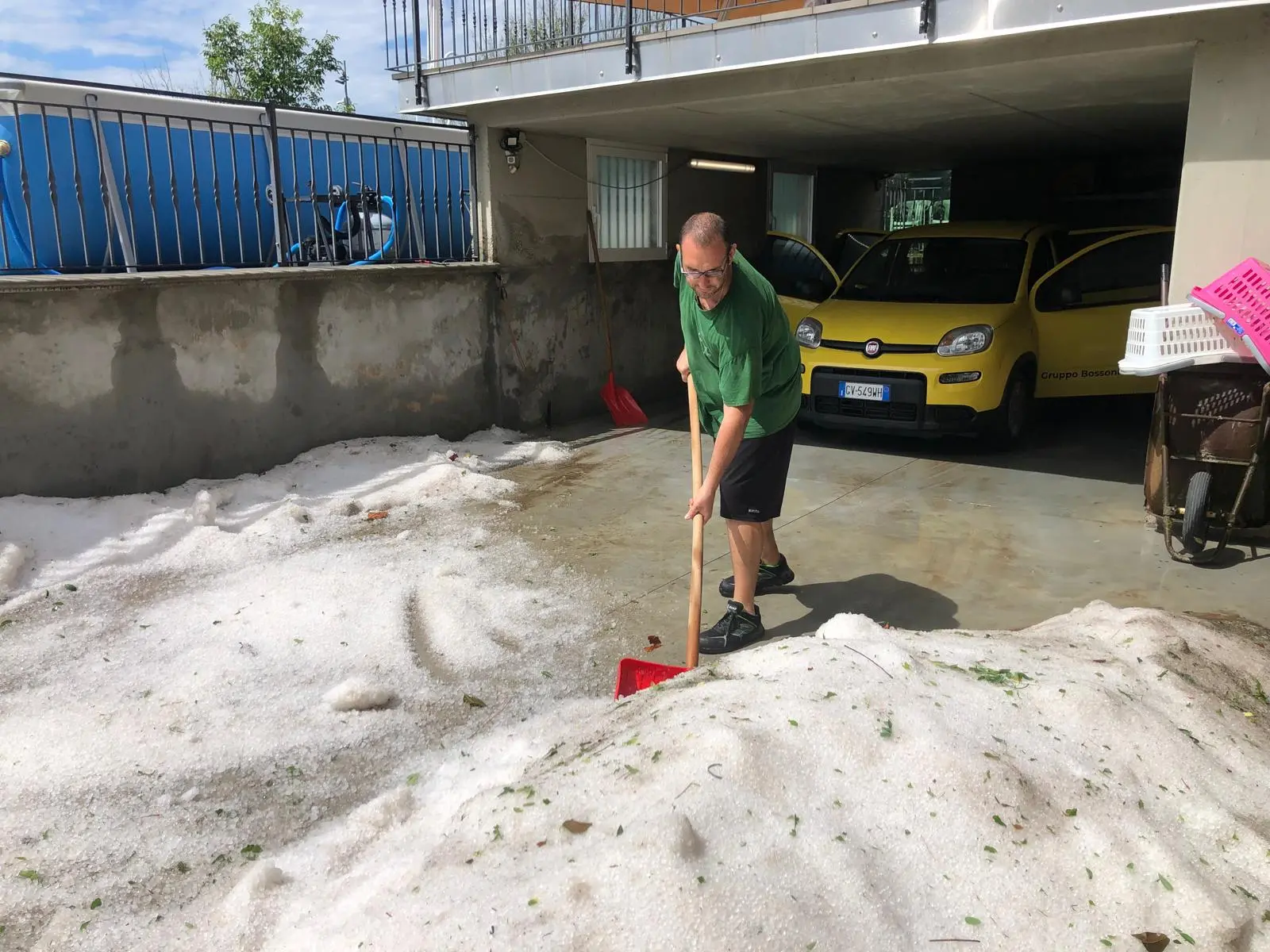 La grandinata a Comezzano-Cizzago