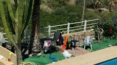 La piscina in cui è stata trovata morta Simona Cinà in una villa a Bagheria nella notte tra il primo e il 2 agosto 2025. ANSA +++ NON IN VENDITA - NPK +++