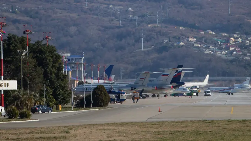 epa04056964 Planes are parked on the tarmac of the Adler Airport in Sochi, Russia, 06 February 2014. The Sochi 2014 Olympic Games will kick off on 07 February. The US government has warned US and some foreign airlines connecting to Russia during the Olympics to watch out for toothpaste tubes that could conceal materials to build a bomb aboard an airplane, broadcaster ABC reported 05 February. The Homeland Security Department declined to confirm specific warnings, saying only in an email to dpa that it 'regularly shares relevant information' with airlines, including those involved in international events like the Winter Olympics, which open Friday in Sochi, Russia. The ABC report cited an unidentified senior US official as the source of the toothpaste warning. EPA/HANNIBAL HANSCHKE