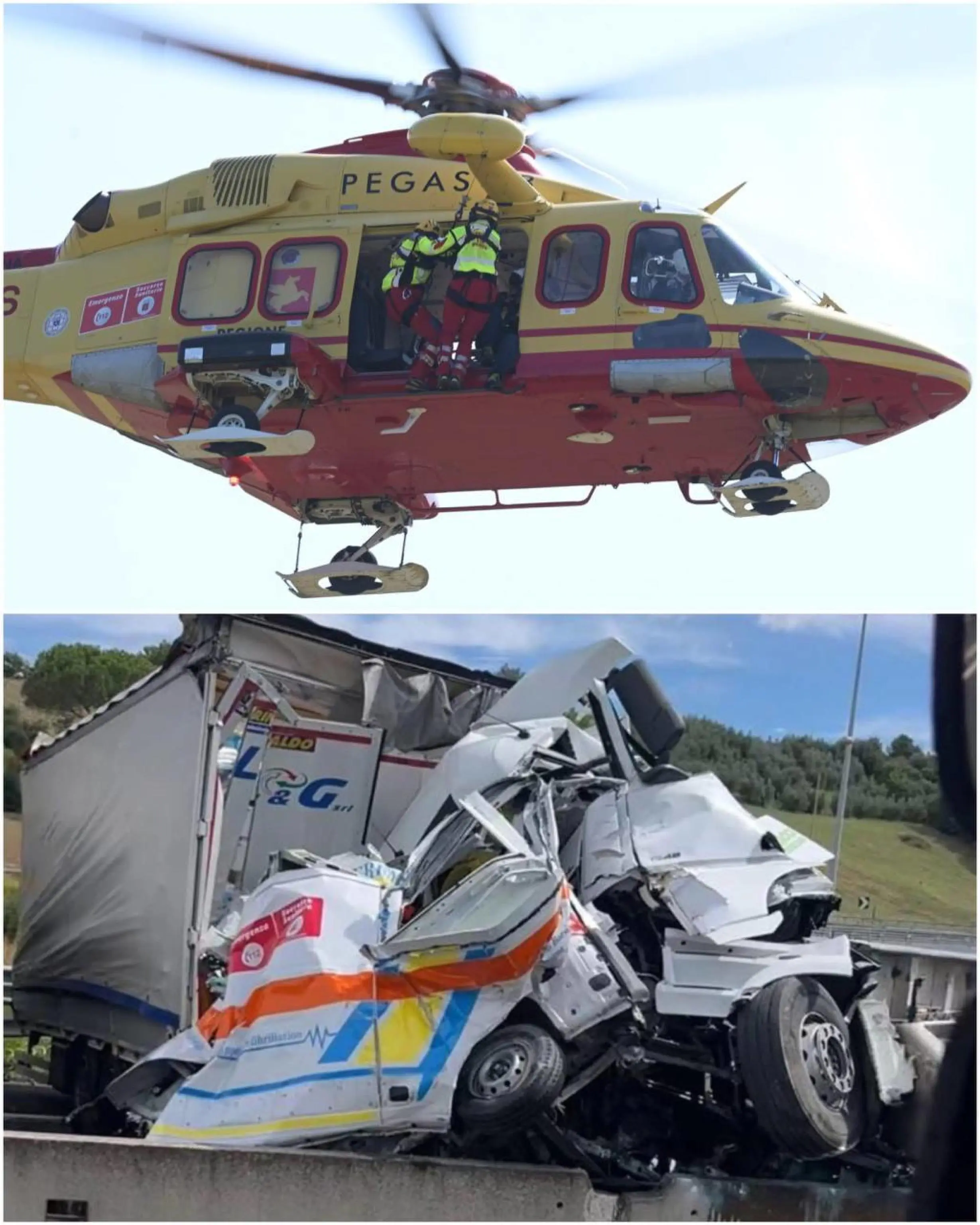A1, i mezzi coinvolti nello schianto