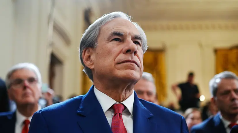 epa11976890 Texas Governor Greg Abbott listens as US President Donald Trump speaks before signing an executive order to begin the process of dismantling the Department of Education at the White House in Washington, DC, USA, 20 March 2025. EPA/BONNIE CASH / POOL