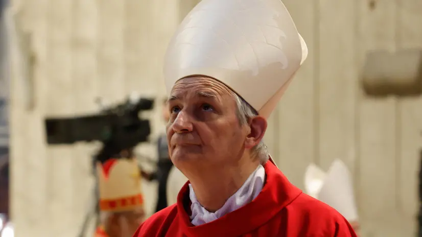Italian Cardinal Matteo Maria Zuppi attends the Seventh Novemdiale Mass in memory of Pope Francis in Saint Peter's Basilica, Vatican City, 2 May 2025. ANSA/GIUSEPPE LAMI