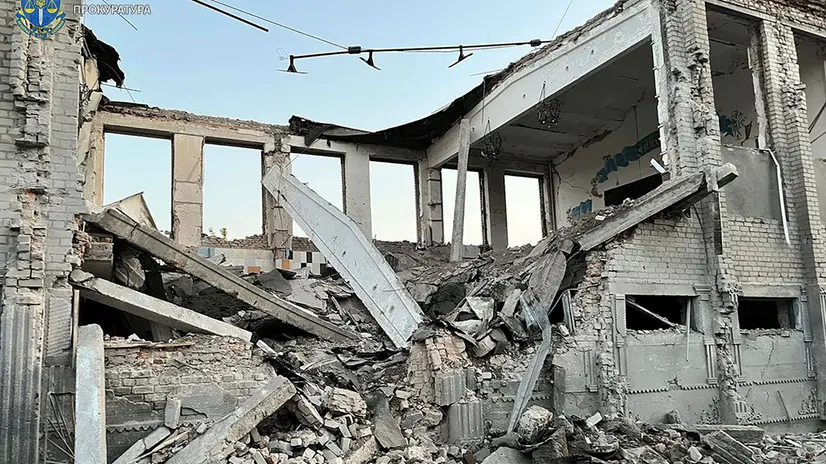 epa12270254 A handout photo made available by the Zaporizhzhia Regional Prosecutor's Office shows the damage after glide bombs strike on a penal colony in Zaporizhzhia area, Ukraine, 29 July 2025. A Russian airstrike on the night of 28 to 29 July left some buildings of the penal colony, including the food block, destroyed. Administrative premises were also damaged. At least 17 people have died and 42 others were injured in the attack, according to the Zaporizhzhia Regional Prosecutor's Office. EPA/ZAPORIZHZHIA REGIONAL PROSECUTOR'S OFFICE / HANDOUT HANDOUT EDITORIAL USE ONLY/NO SALES