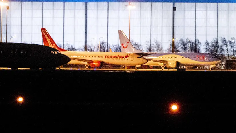 epa07432958 A Boeing 737 MAX 8 airplane of travel and tourism company Tui is parked at Schiphol Airport, The Netherlands, 12 March 2019 (issued 13 March 2019). As a precaution the plane was kept on the ground. Two other planes stopped their flights earlier. The Boeing 737 Max 8 aircraft has come under scrutiny after similar deadly crashes in Ethiopia and Indonesia. Several countries and airlines have grounded 737 Max 8 planes. EPA/ROBIN UTRECHT