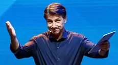 Il leader del Movimento 5 Stelle, Giuseppe Conte durante l’iniziativa elettorale per la presentazione del programma e dei candidati del M5s, Roma 9 settembre 2022. ANSA/FABIO FRUSTACI