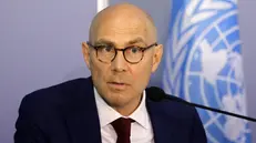 epa12198812 UN High Commissioner for Human Rights Volker Tuerk speaks during a press conference at the UN Compound in Colombo, Sri Lanka, 26 June 2025. The UN Commissioner is on a four-day official visit to Sri Lanka. EPA/CHAMILA KARUNARATHNE