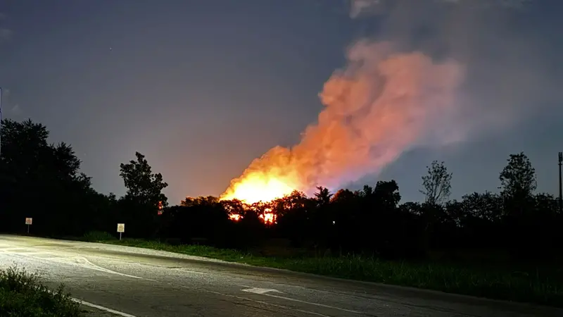 L'incendio a Bedizzole - © www.giornaledibrescia.it
