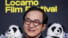epa12291705 Hong Kong actor Jackie Chan poses on the red carpet during the 78th Locarno International Film Festival, in Locarno, Switzerland, 09 August 2025. The festival runs from 06 to 16 August 2025. EPA/JEAN-CHRISTOPHE BOTT EDITORIAL USE ONLY