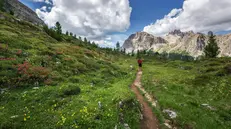 Una persona in montagna