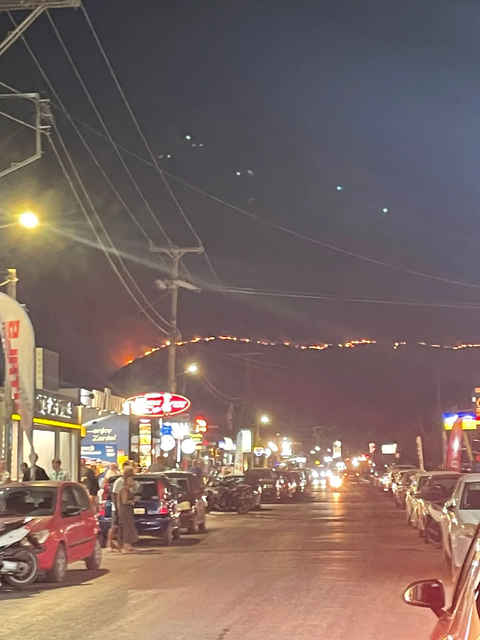 L'incendio a Zante