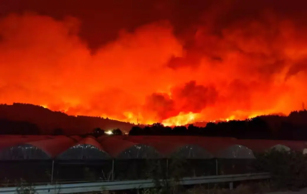 L'incendio a Zante