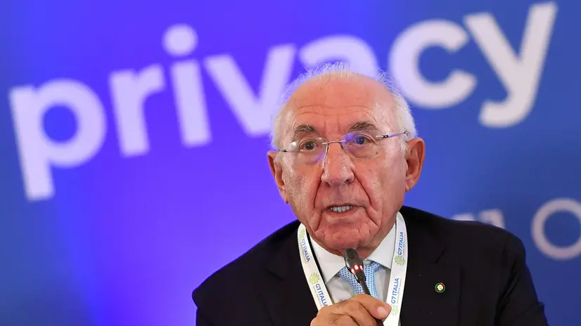 Il Presidente del Garante per la Protezione dei Dati Personali Pasquale Stanzione in occasione del G7 Privacy Italia 2024 a Palazzo Poli Roma, 11 ottobre 2024. ANSA/FABIO CIMAGLIA (NPK)