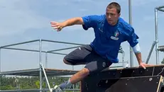 Andrea Consolini mentre pratica parkour - Foto Federginnastica