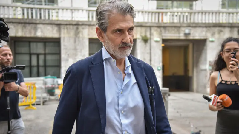 Giancarlo Tancredi arriva all’udienza al Tribunale del Riesame per l’inchiesta sull’urbanistica , Milano 14 Agosto 2025 ANSA/MATTEO CORNER