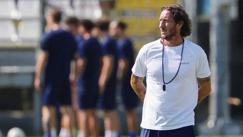 Aimo Diana durante il primo allenamento al Rigamonti - Foto ufficio stampa Union Brescia