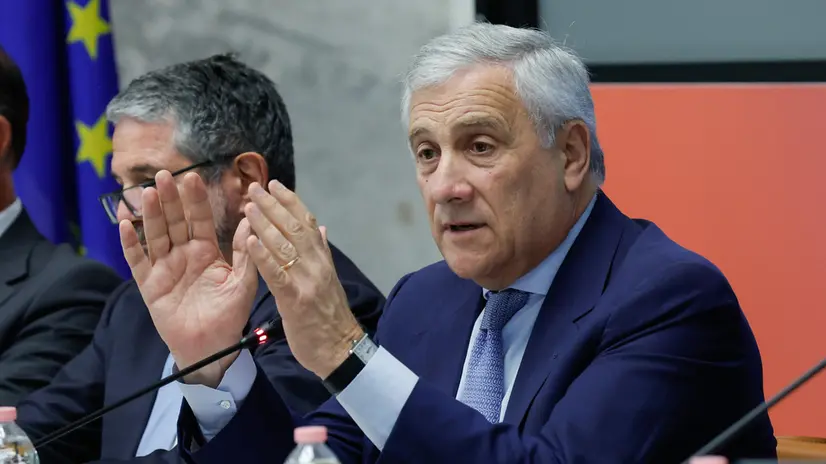 Il ministro degli Affari Esteri Antonio Tajani al ministero delle Imprese e del Made in Italy durante la riunione drl Comitato attrazione investimenti esteri, Roma, 29 Luglio 2025. ANSA/GIUSEPPE LAMI