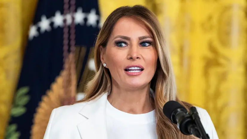 epa12084236 US First Lady Melania Trump hosts a 'celebration of military mothers' in the East Room of the White House in Washington, DC USA, 08 May 2025. EPA/JIM LO SCALZO