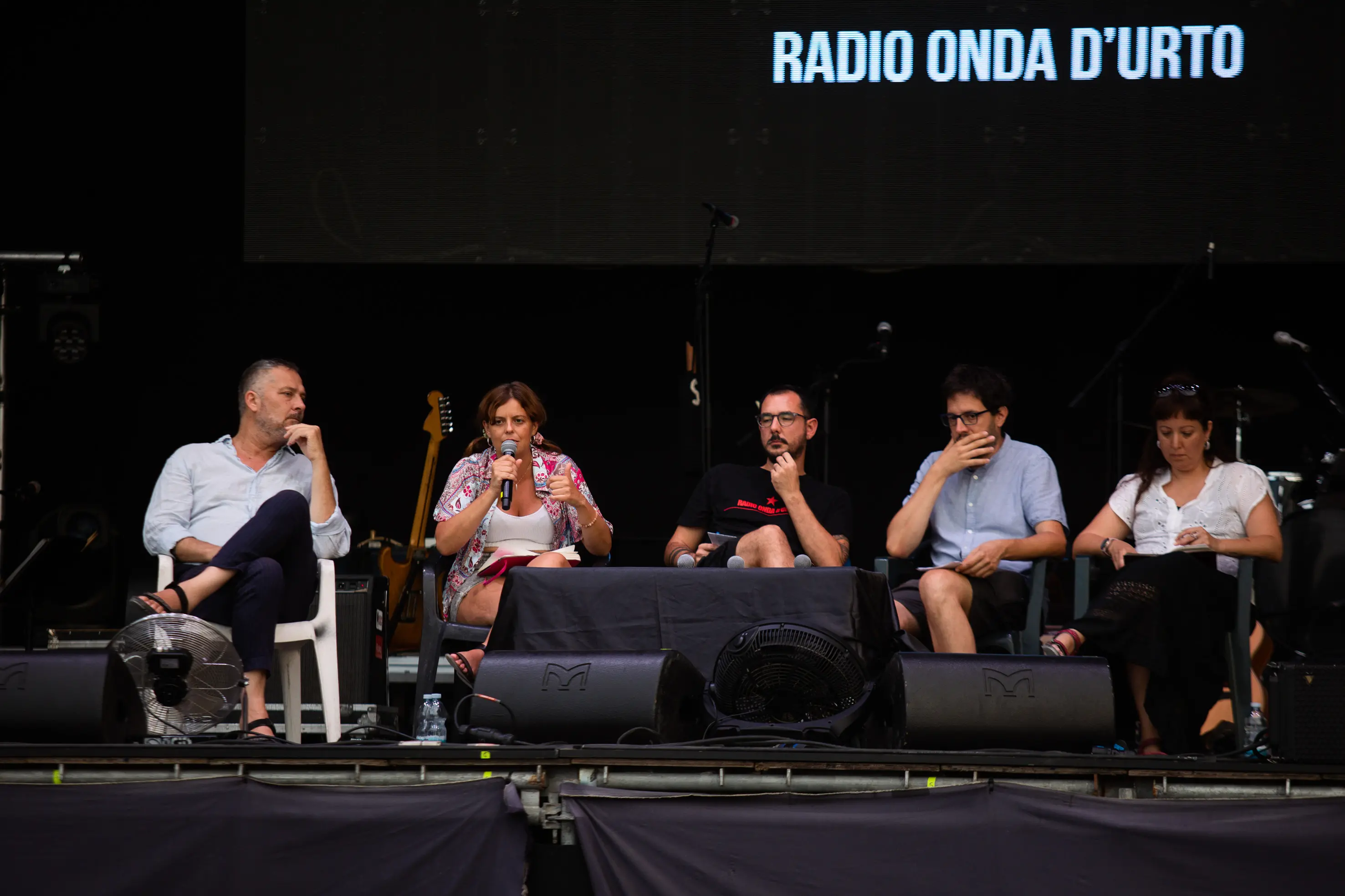 FESTA DI RADIO ONDA D'URTO ILARIA SALIS  NELLA FOTO ILARIA SALIS - DANA LAURIOLA - ALESSANDRO METZ   17-08-2025 marazzani@newreporter