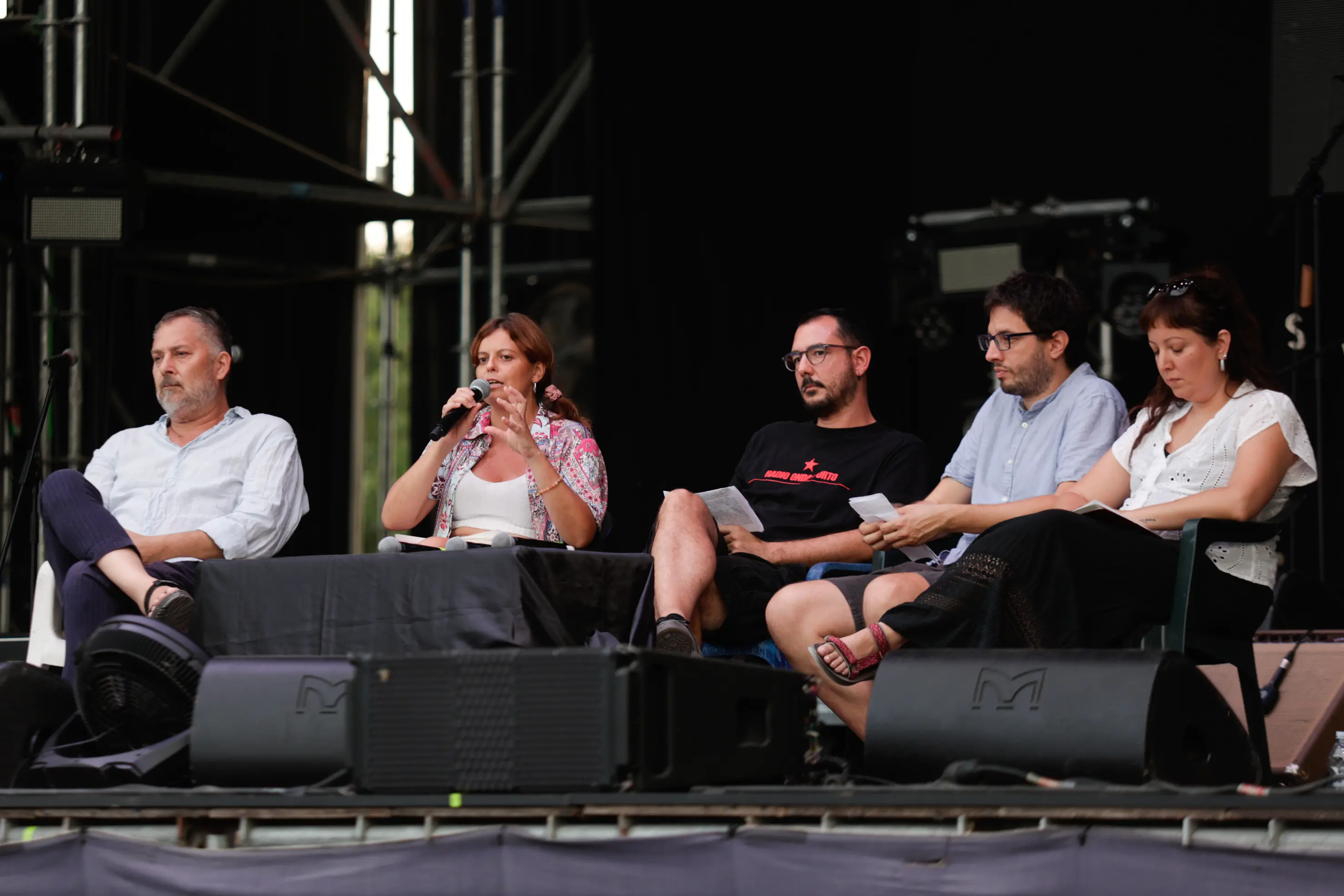 FESTA DI RADIO ONDA D'URTO ILARIA SALIS  NELLA FOTO ILARIA SALIS - DANA LAURIOLA - ALESSANDRO METZ   17-08-2025 marazzani@newreporter