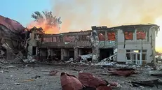 epa12283880 A handout photo made available by the State Emergency Service of Ukraine (SES) shows the site of Russian strikes at the railway station in Lozova, Kharkiv region, Ukraine, 05 August 2025, amid the ongoing Russian invasion. At least one person was killed and 10 others injured after Russian drone strikes hit Lozova overnight, the State Emergency Service of Ukraine said. EPA/STATE EMERGENCY SERVICE OF UKRAINE HANDOUT -- BEST QUALITY AVAILABLE -- MANDATORY CREDIT: STATE EMERGENCY SERVICE OF UKRAINE -- HANDOUT EDITORIAL USE ONLY/NO SALES