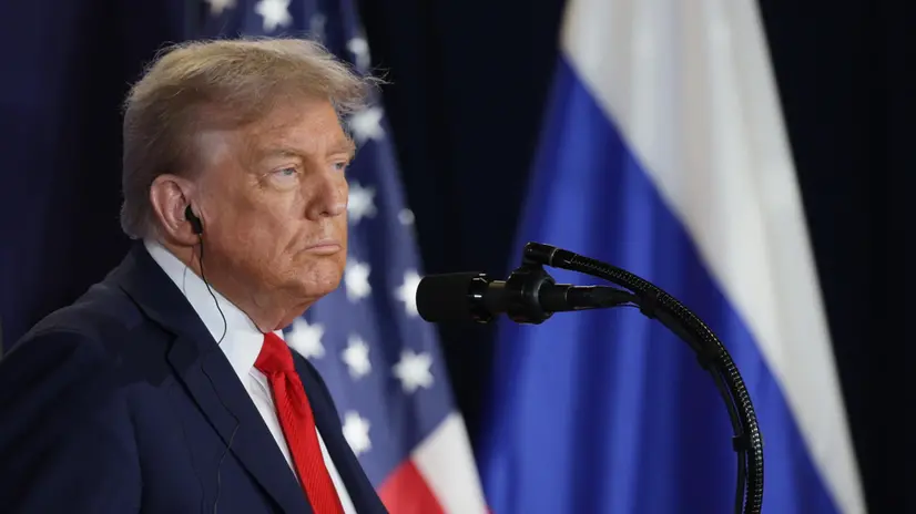epa12303736 US President Donald Trump listens to Russian President Vladimir Putin during a joint news conference following their meeting at Joint Base Elmendorf-Richardson in Anchorage, Alaska, USA, 15 August 2025. EPA/GAVRIIL GRIGOROV/SPUTNIK/KREMLIN POOL / POOL MANDATORY CREDIT