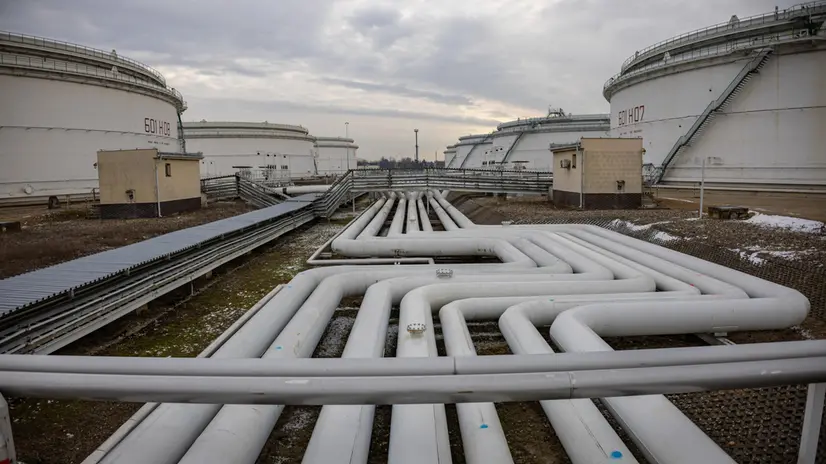 epaselect epa11824363 Storage tanks and pipelines at the Central oil tank farm operated by Mero CR near Nelahozeves, Czech Republic, 14 January 2025. Mero CR, who owns and operates the Czech part of the Druzhba pipeline and the IKL pipeline, has completed technical work allowing the Czech Republic to switch to oil supply via the TAL and IKL pipelines. In 2025, the Czech Republic's EU exemption on oil imports from Russia, which is part of sanctions imposed on Russia by the EU over the invasion of Ukraine, will expire. The Czech Republic is now technically ready to switch to full Western oil supply and for a potential Russian oil outage, the Czech government confirmed on 14 January 2025, adding that Czechia will no longer be dependent on Russian oil from the Druzhba pipeline by the middle of this year. EPA/MARTIN DIVISEK
