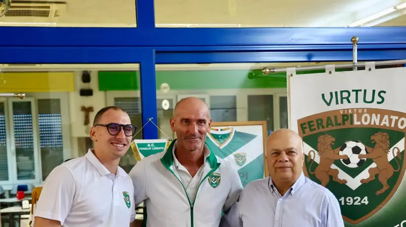 Il neo direttore sportivo Anchieri, l'allenatore Geroini ed il presidente Hueber - © www.giornaledibrescia.it