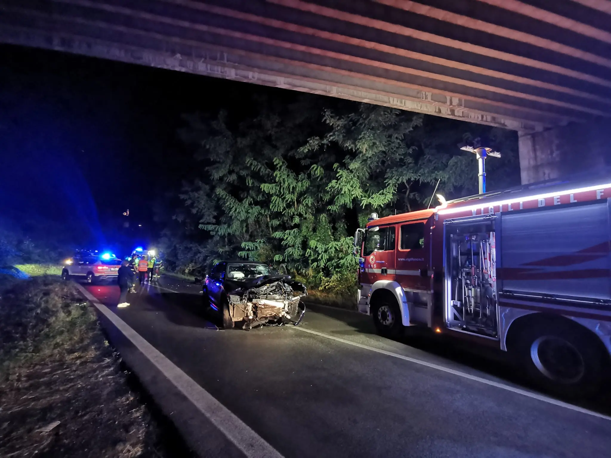 L'incidente frontale a Darfo