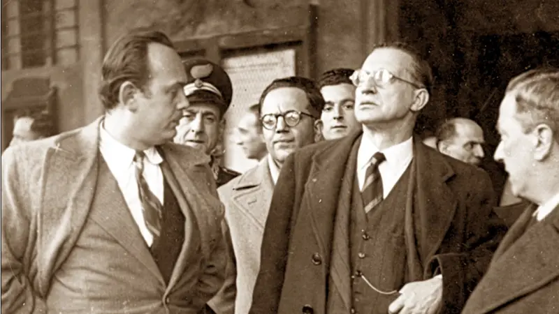 Alcide De Gasperi e il sindaco Bruno Boni - © www.giornaledibrescia.it