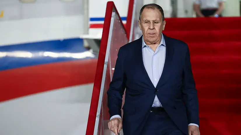 epa12232792 A handout photo made available by the Russian Foreign Ministry Press Service shows Russian Foreign Minister Sergey Lavrov arriving in Wonsan, North Korea, 11 July 2025. Lavrov is in North Korea for a three-day working visit. EPA/RUSSIAN FOREIGN MINISTRY PRESS SERVICE HANDOUT HANDOUT EDITORIAL USE ONLY/NO SALESHANDOUT EDITORIAL USE ONLY/NO SALES