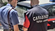 Il controllo di carabinieri e ispettorato del lavoro