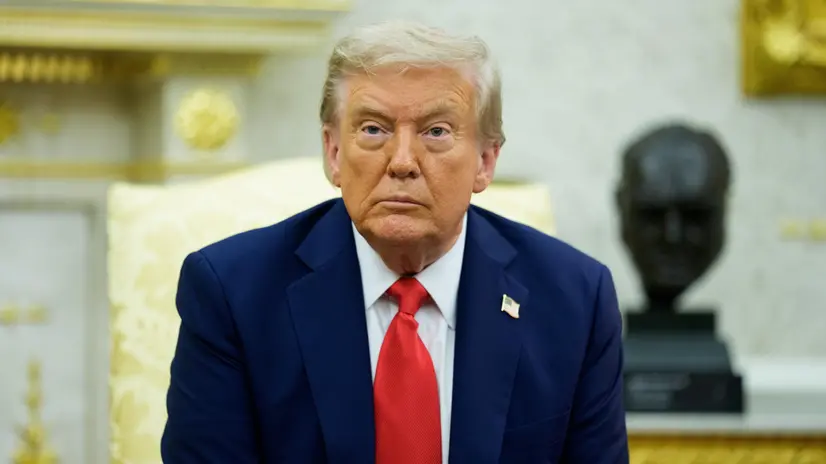 epa12308763 United States President Donald J Trump as he meets Ukraine's President Volodymyr Zelensky (not pictured) in the Oval Office of the White House in Washington, DC, USA, 18 August 2025. European Leaders are at the White House in support of President Zelenskyy following President Trump’s meeting with President Vladimir Putin of Russia in Anchorage, Alaska, USA, on August 15, 2025. EPA/AARON SCHWARTZ / POOL
