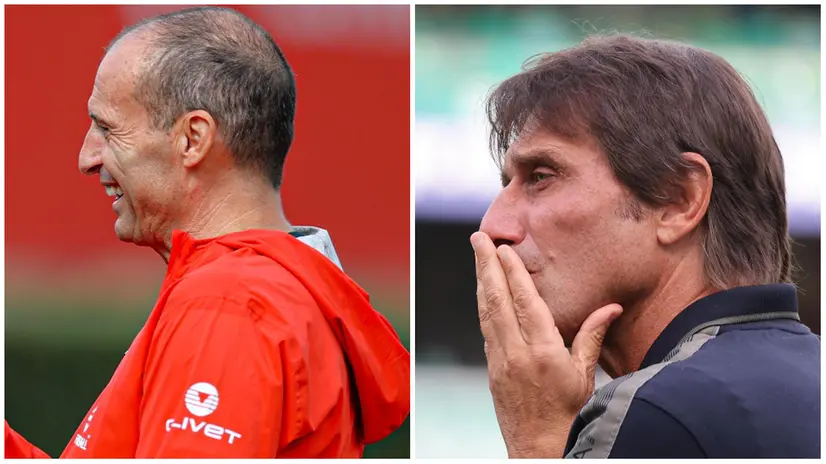 Massimiliano Allegri e Antonio Conte - Foto Ansa © www.giornaledibrescia.it