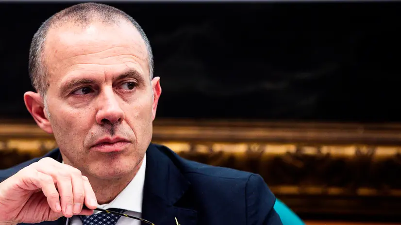 Il capogruppo della Lega al Senato Massimiliano Romeo durante la conferenza stampa della Lega sugli emendamenti in vista della conversione del decreto Salva Casa, Roma, 04 giugno 2024. ANSA/ANGELO CARCONI