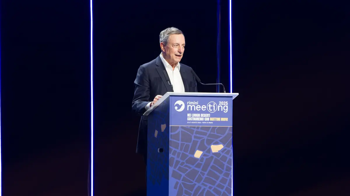 Mario Draghi a Rimini - Foto Ansa © www.giornaledibrescia.it