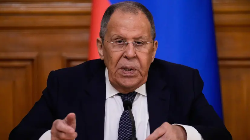 epa12314234 Russian Foreign Minister Sergei Lavrov attends a joint news conference with the Indian foreign minister following their talks at Zinaida Morozova's Mansion in Moscow, Russia, 21 August 2025. EPA/ALEXANDER ZEMLIANICHENKO / POOL