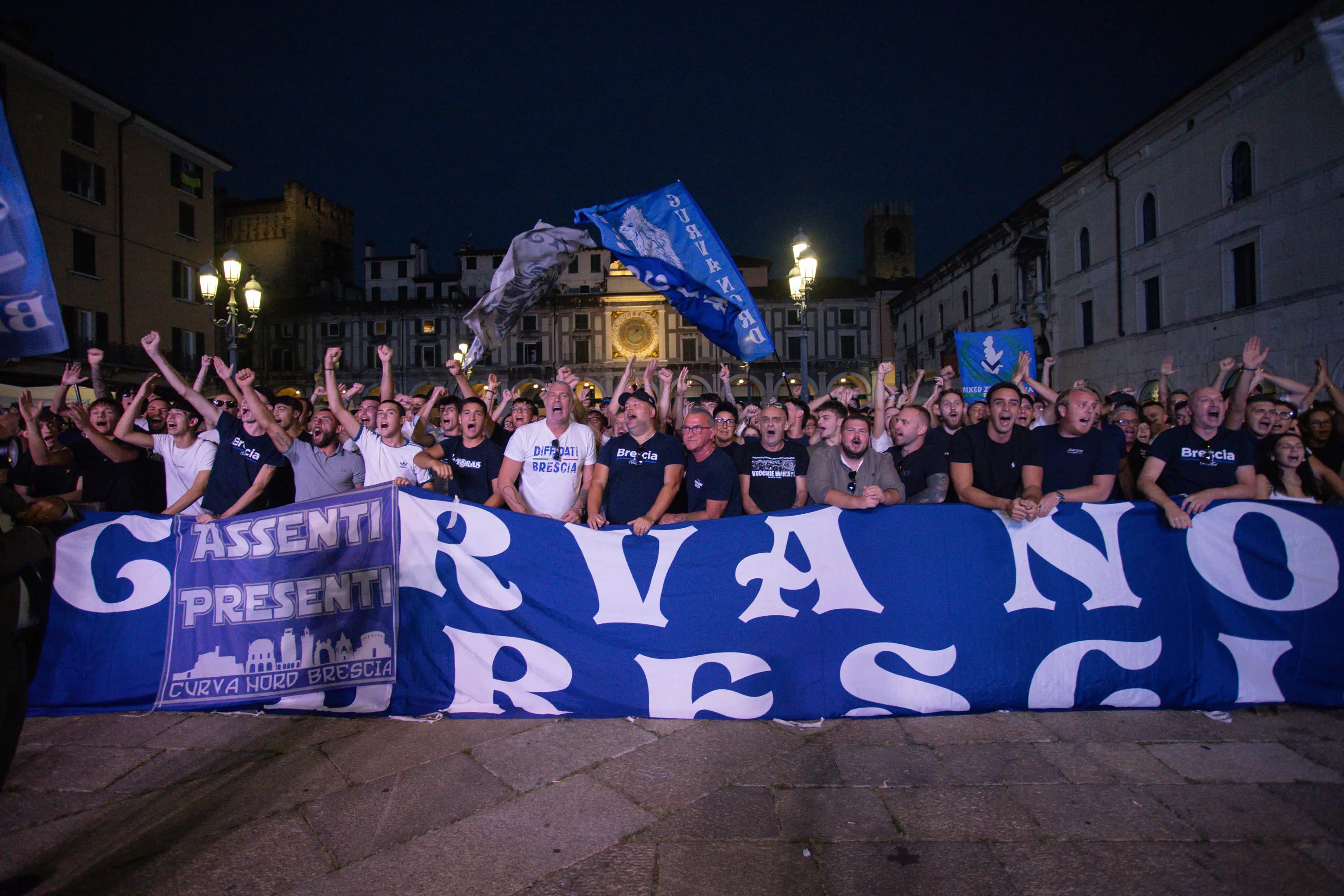 La presentazione dell'Union Brescia in piazza Loggia