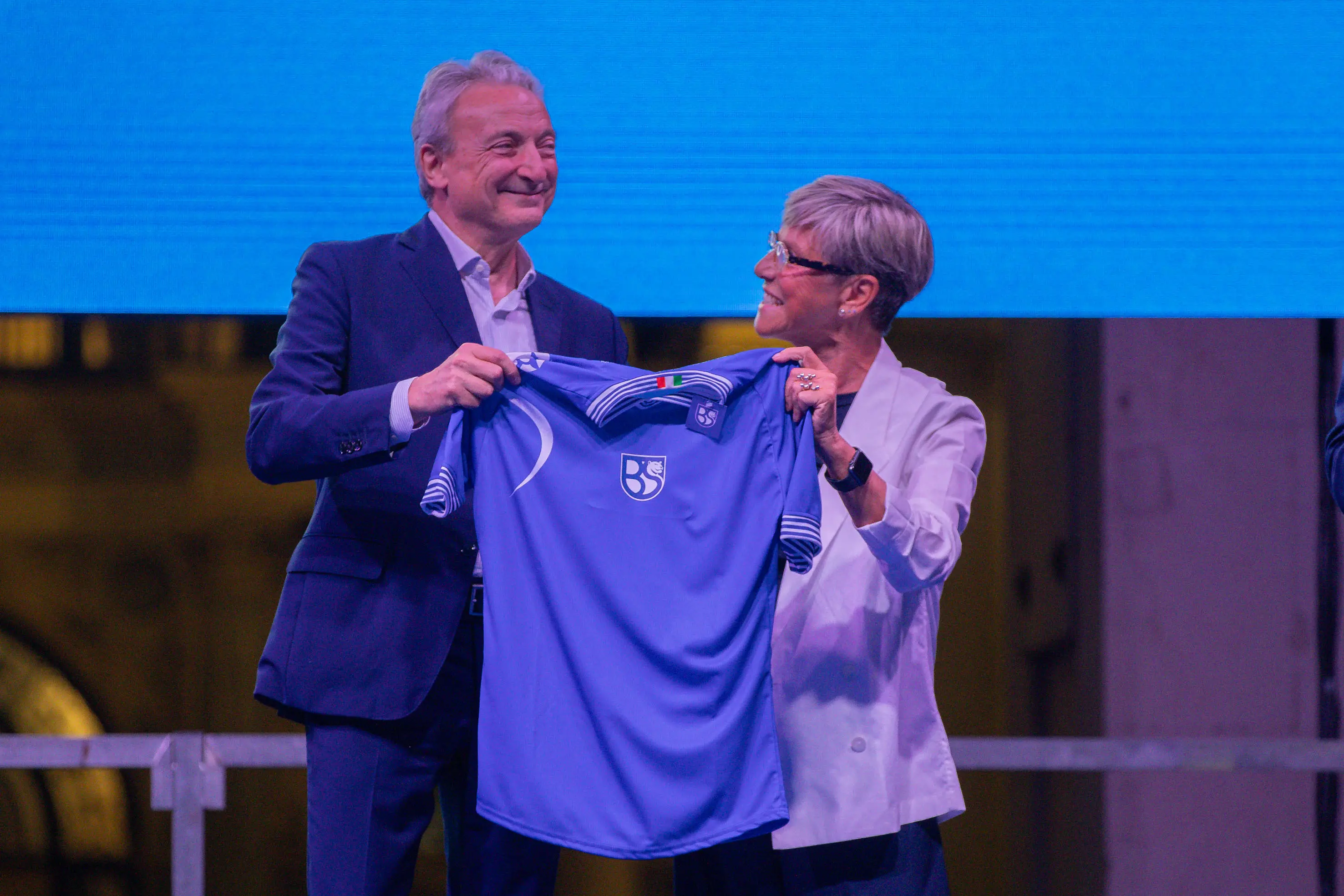 La presentazione dell'Union Brescia in piazza Loggia