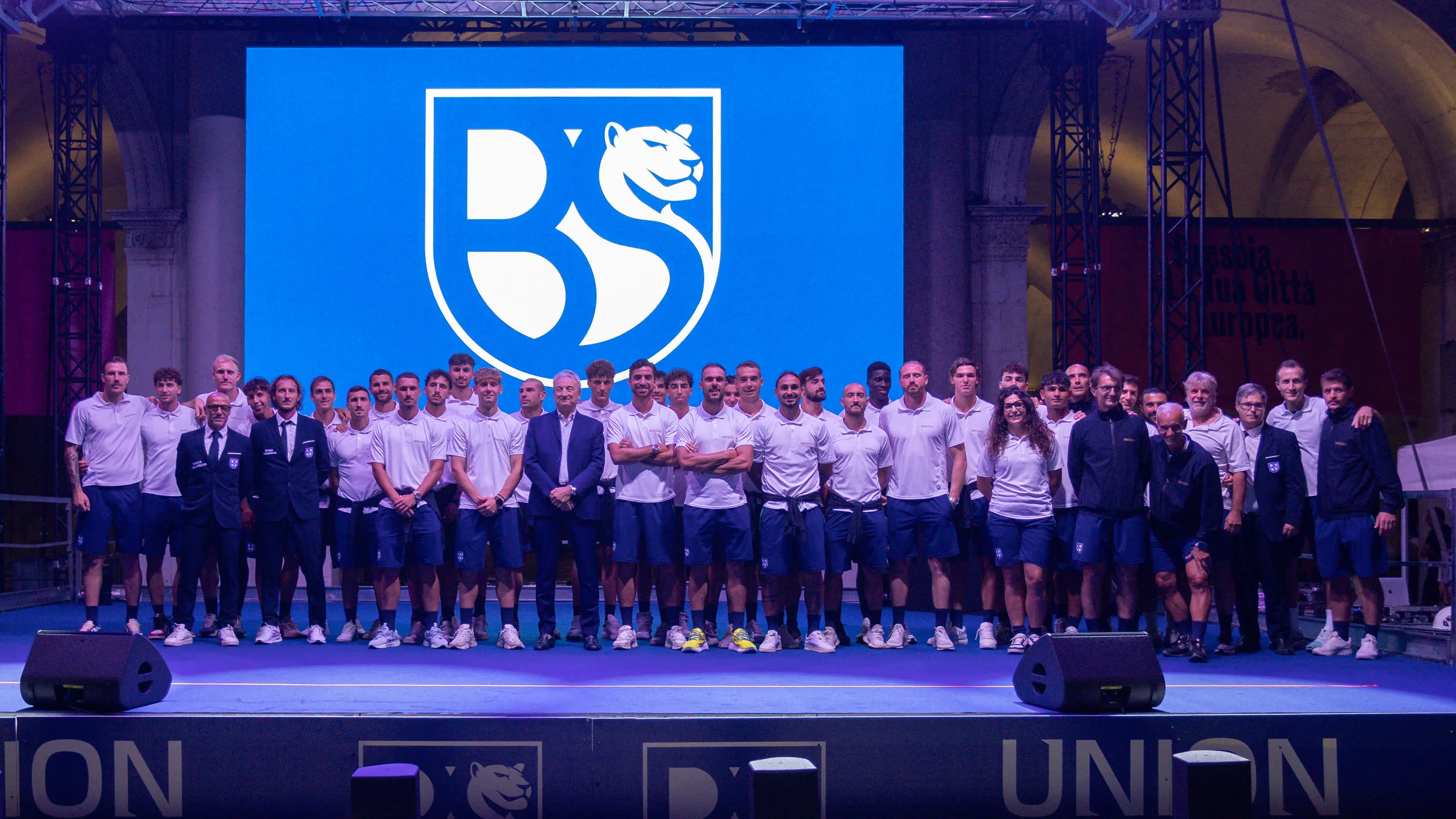 La presentazione dell'Union Brescia in piazza Loggia