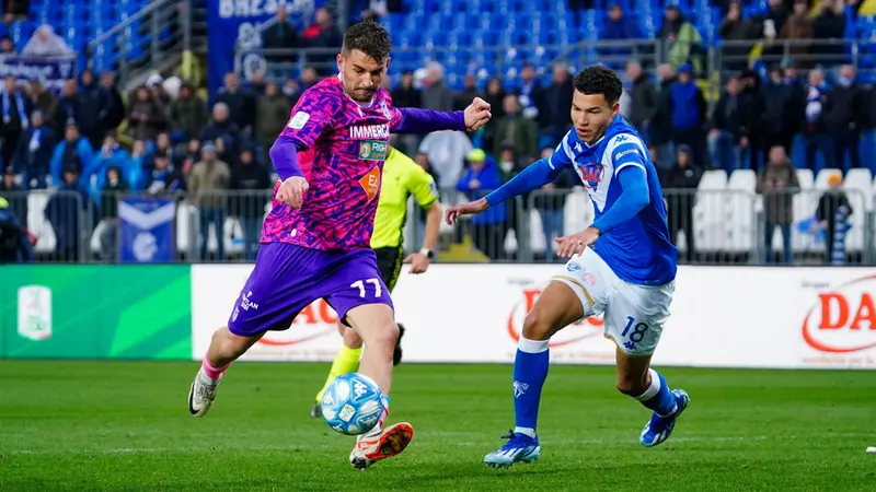 Kabashi con la maglia della Reggiana contro il Brescia nel 2024 © www.giornaledibrescia.it