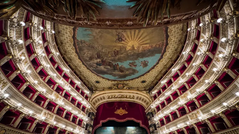 Una veduta del teatro San Carlo appena restaurato. Napoli 3 Aprile 2023. ANSA/CESARE ABBATE