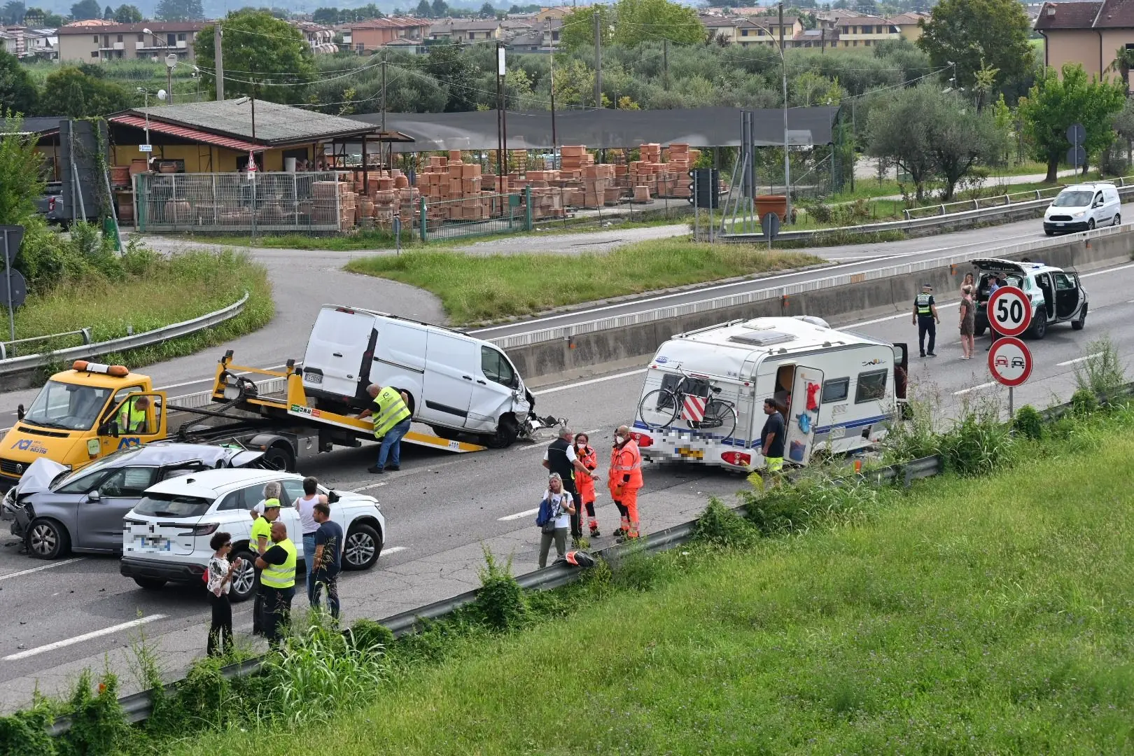 L'incidente a Rodengo lungo la Sp 510