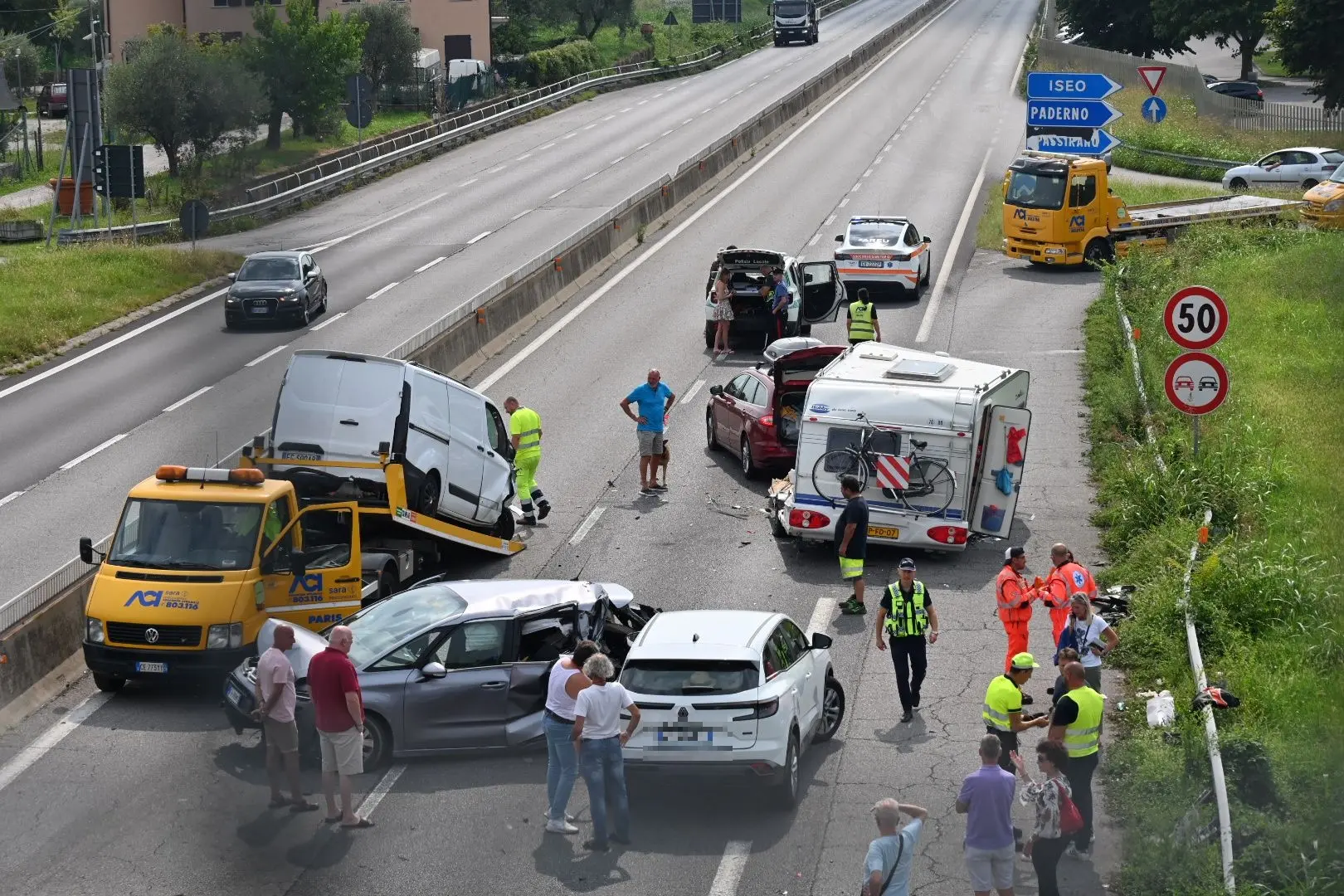 L'incidente a Rodengo lungo la Sp 510