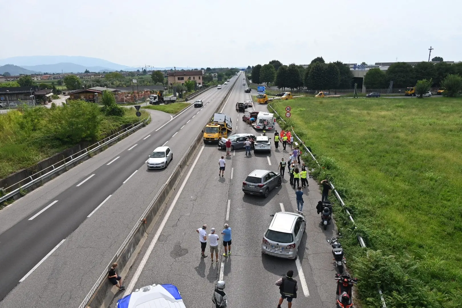 L'incidente a Rodengo lungo la Sp 510