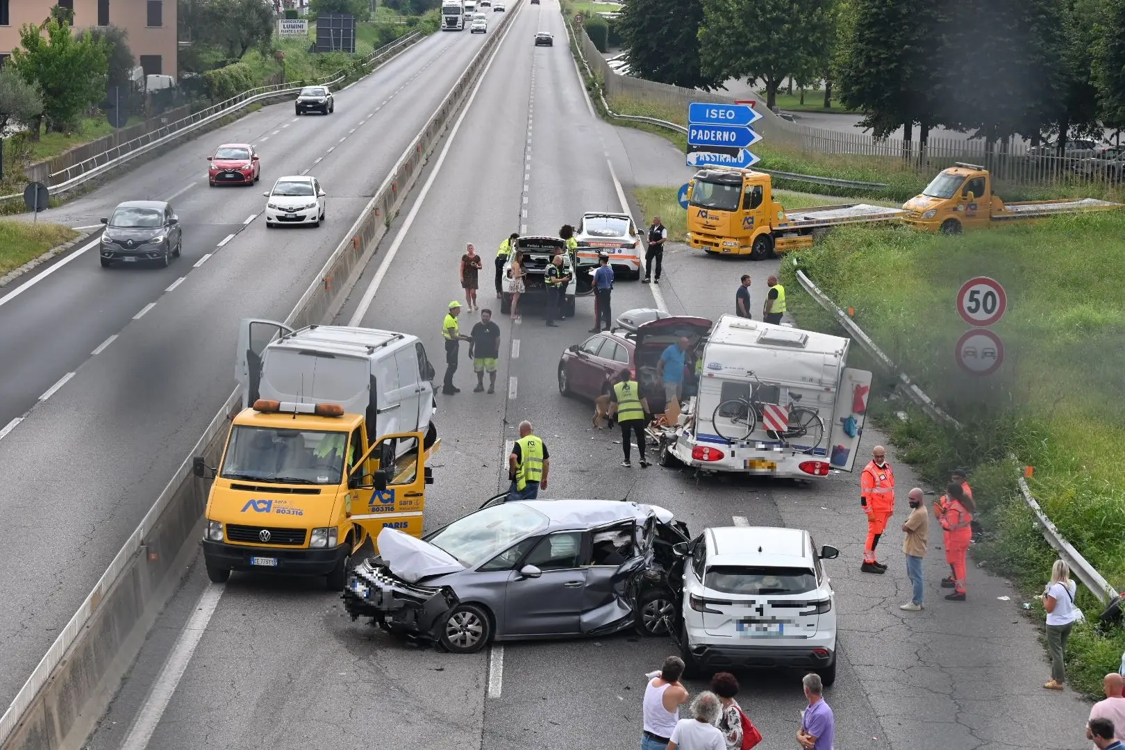 L'incidente a Rodengo lungo la Sp 510