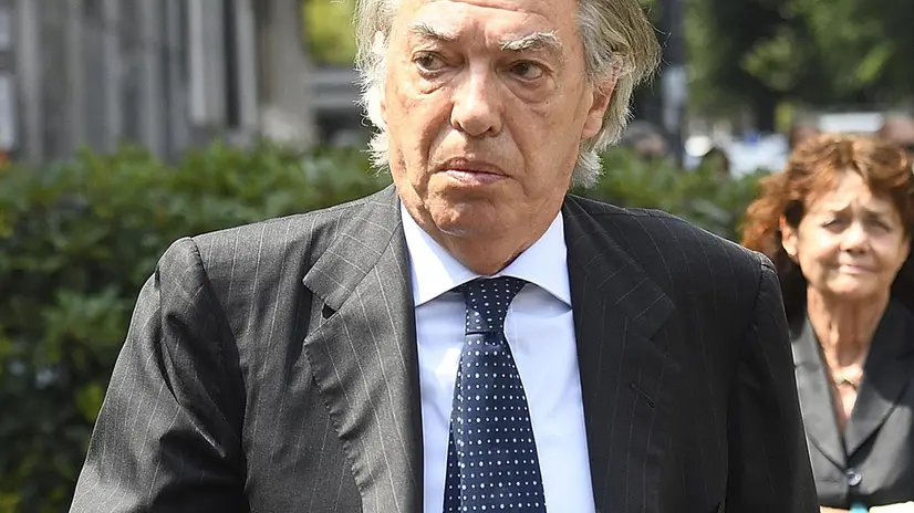 Massimo Moratti al funerale di Francesco Saverio Borrelli celebrato nella chiesa di Santa Croce in via Sidoli, Milano, 22 Luglio 2019. ANSA/FLAVIO LO SCALZO